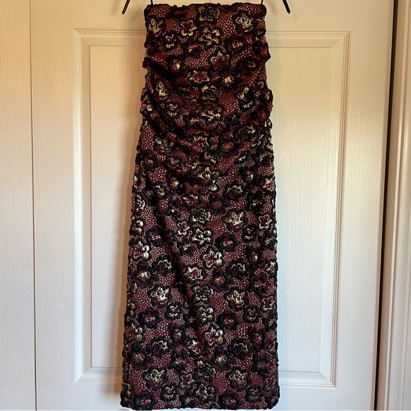 NWT MIU MIU Rare 2018 Runway Gonna Lurex Metallic Dress Bordeaux - EU38 (US8) - Picture 2 of 15